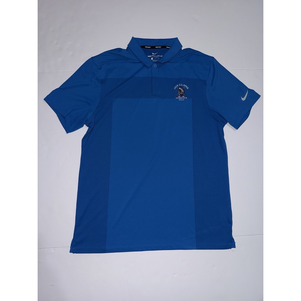 2018 Shinnecock Hills US Open NIKE DriFit Golf Polo M Blue Colorblock